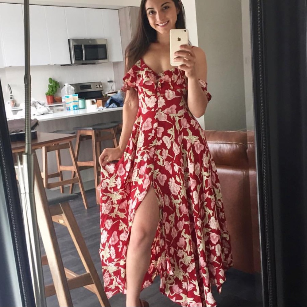 Topshop Hanky Hem floral dress